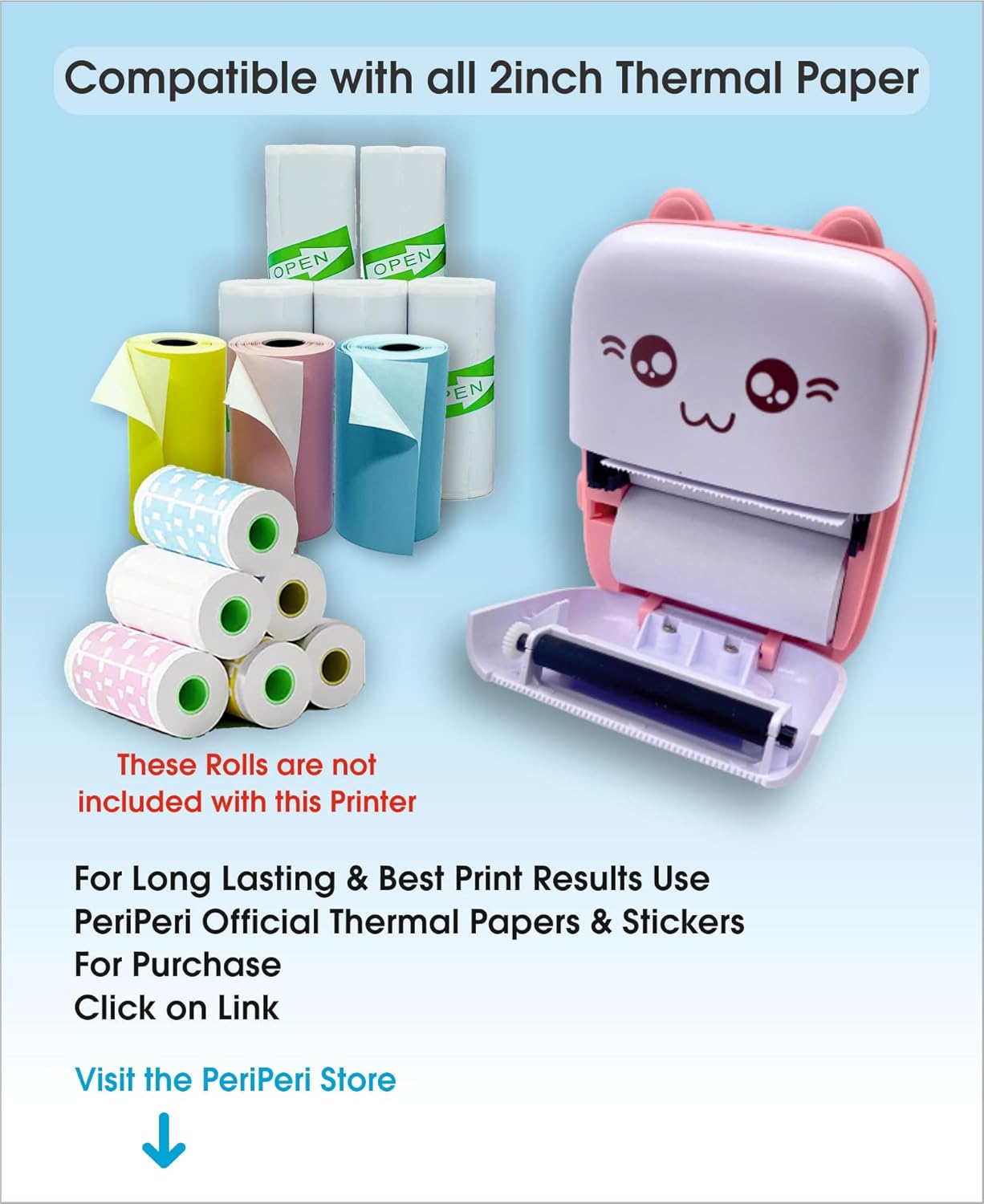 Atheno Global 01 Mini Thermal Printer (1Year Warranty) Inkless Bluetooth Pocket Printer for Prints Picture