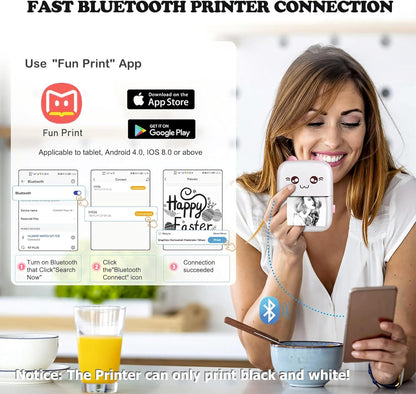 Atheno Global 01 Mini Thermal Printer (1Year Warranty) Inkless Bluetooth Pocket Printer for Prints Picture
